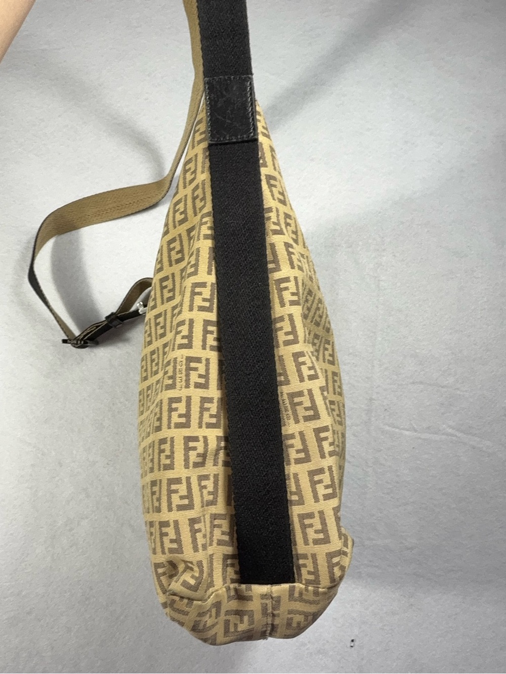 Fendi Brown Zucchino Canvas Messenger Bag FF Logo Crossbody Vintage - Picture 9 of 14